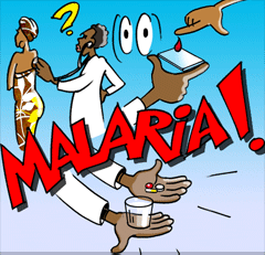 The doctor makes a blood test and gives Benta anti malaria pills.